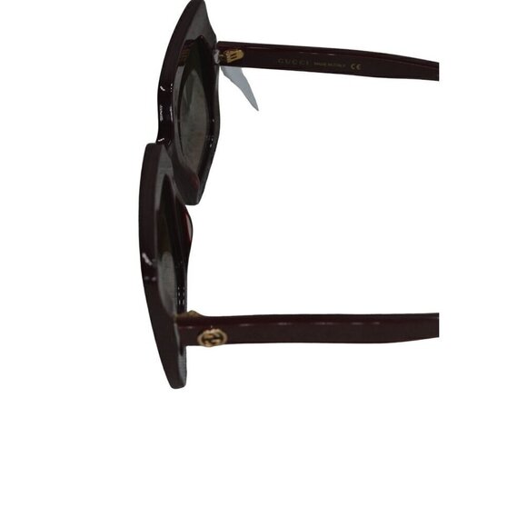 Gucci Oversized Square Sunglasses Burgundy Frame & Case Unisex- LT3189 - Picture 6 of 11